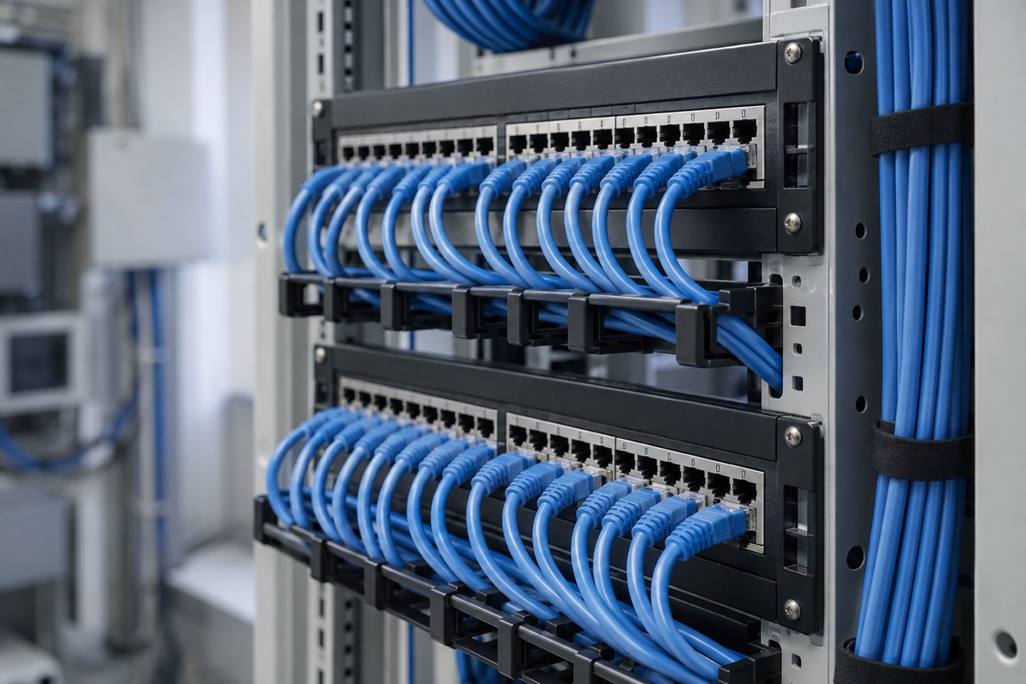 LANケーブルとネットワーク接続パネル